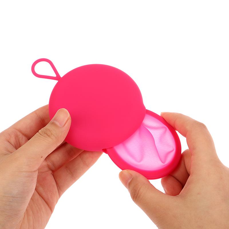 Cutie de disc menstrual reutilizabilă din silicon Igienă feminină Produse de îngrijire pentru femei Perioada Colector menstrual Husă din silicon pentru sănătatea femeilor