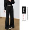 Flared Pants For Women With Plush Fleece Material Casual Long Trousers For Spring
