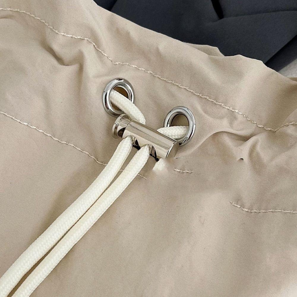 Korean Style Nylon Shoulder Bag Crossbody Bag Mobile Phone Bag Drawstring Bucket Bag Outdoor