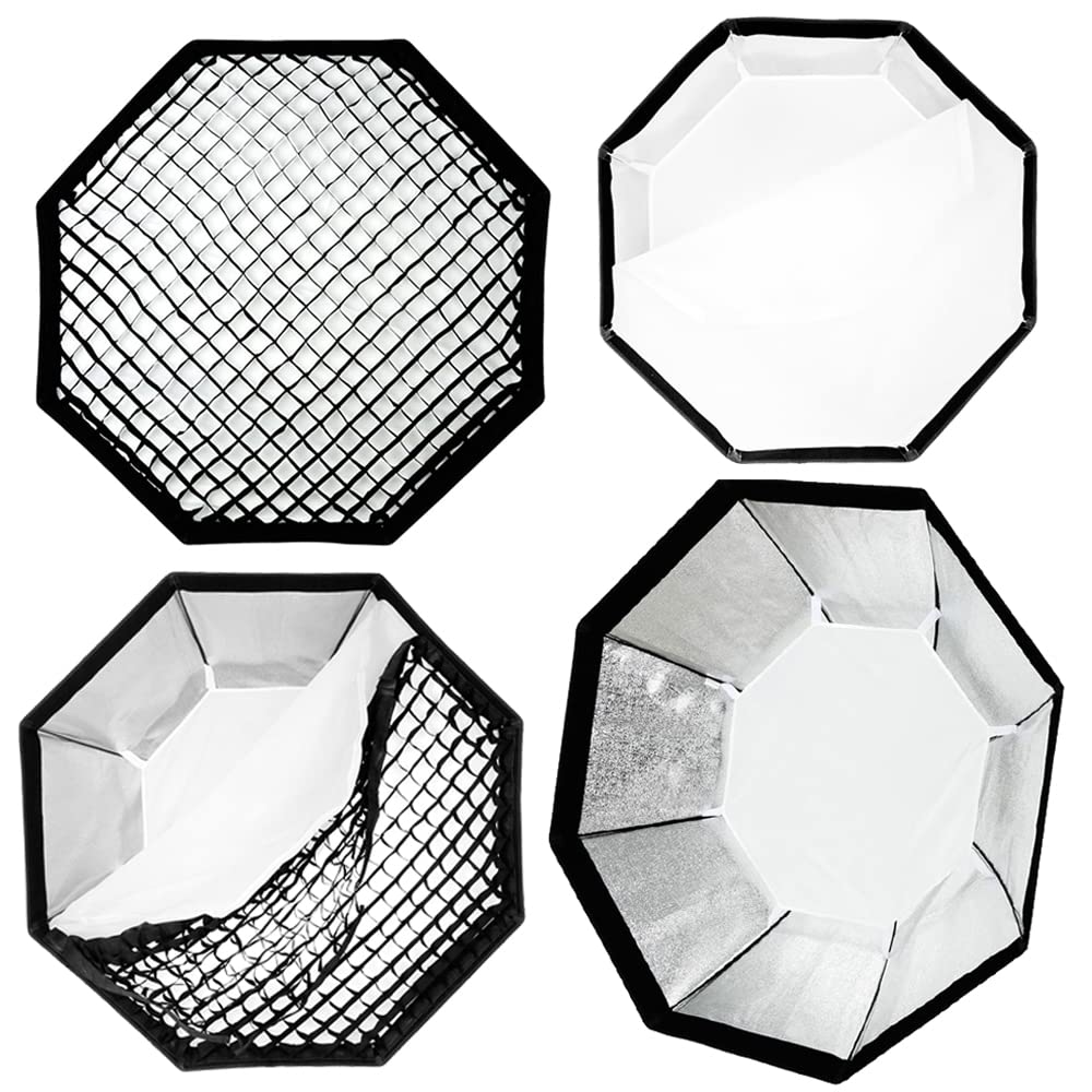 Godox Pro 95 cm Octogon Honeycomb Grid Softbox Studio Softbox cu suport Bowens pentru Studio Strobe Flash Light Grid Softbox 37" (Octogon 95 cm) [Articol]