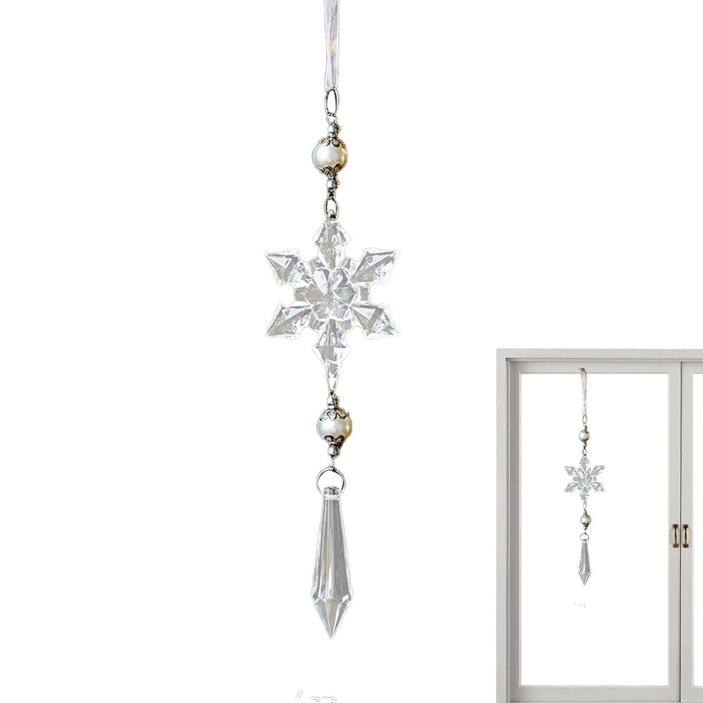 Украшения-снежинки для рождественской елки, декоративная подвеска-капля, Рождество, украшения для рождественской елки, акриловая снежинка