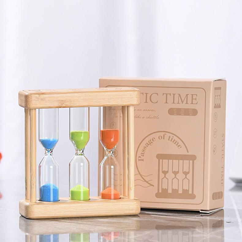 Bamboo & Wood Durable Hourglass Timer - Creative Design for High-End Decor