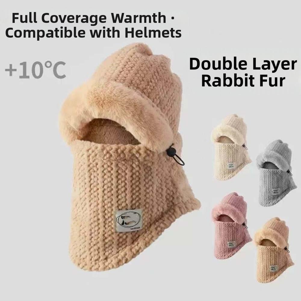 Plush Mask Woolen Hat 4 in 1 Cold Proof Scarf Fashion Pullover Mask Cap Anti-cold