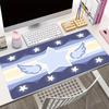 Pink Cute Star Wings Kawaii XXL Gaming Mouse Pad Non-Slip Rubber with Stitched Edge Large Desk Mat Office Keyboard Accessories