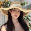Summer New Style Bow Big Brim Straw Hat Women's Sunscreen Sunshade Beach Hat Fashion Rough Edge Bucket Hat