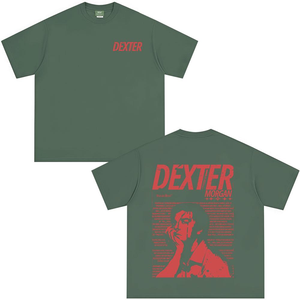 New Style Tee Washed Vintage TV Play Dexter Morgan T-shirts Unisex Women Casual Oversized TShirts Unisex's High Quality Cotton T-shirt