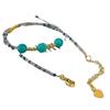 Retro Natural Blue Strawberry Crystal Contrasting Color Natural Tianhe Stone Design Necklace Collarbone Chain