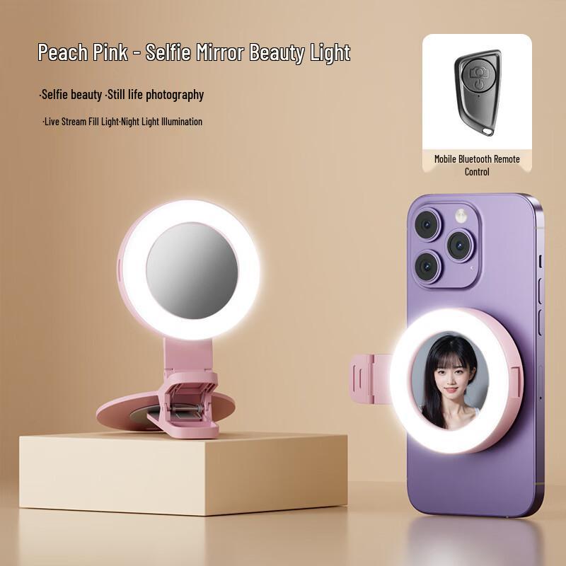 Portable Bluetooth Selfie Fill Light with Mirror