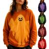 Women's Long Sleeve Neck Halloween Print Pullover Sweatshirt