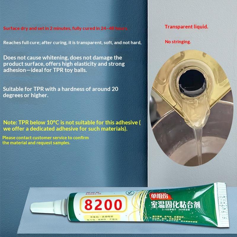 8200 Tpr Adeziv Special Non-Albire Moale Transparent Polimerizare Rapidă Pentru Fixarea Jucăriilor Tpr Fidget Anti-Stres