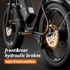 Ny K10 terräng elcykel 2000W dubbelmotor 52V 43Ah dubbelt batteri 20 * 4,0-tums tjockt däck elcykel hydraulisk broms