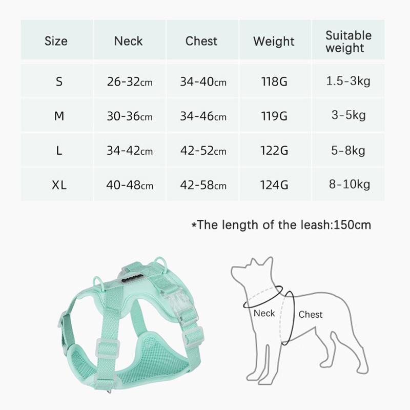 Lightweight Escape-Proof Dog Harness Leash Set Soft Breathable Adjustable Dopamine Puppy Harness Outdoor Pet Gear for Small Dogs