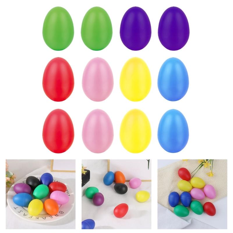 12pack Vibrant Eggs Shakers Kids Orff Percussion Tool Promoting Music Appreciation Fine Motor Skills Development