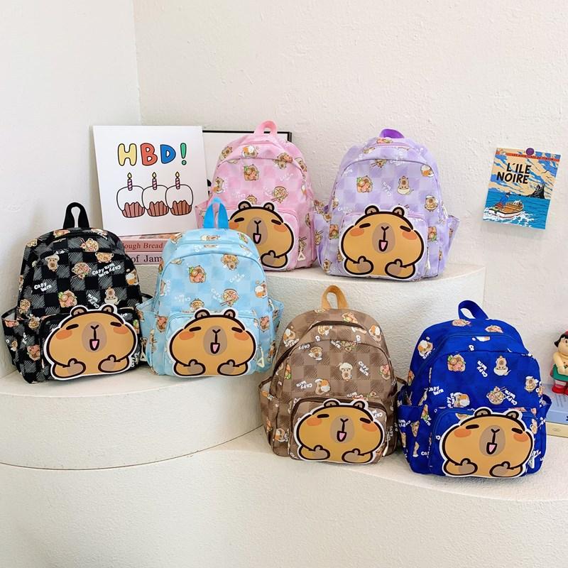 School BagsNew Kapibara cute cartoon children's  casual backpack 2-5 years old
