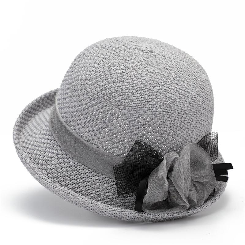 Women's Summer Knitted Sun Hat, Solid Color, Breathable Thin Sun Protection Hat  Fashionable Wide Brim Beach Cap, Trendy Casual Shade Straw Hat