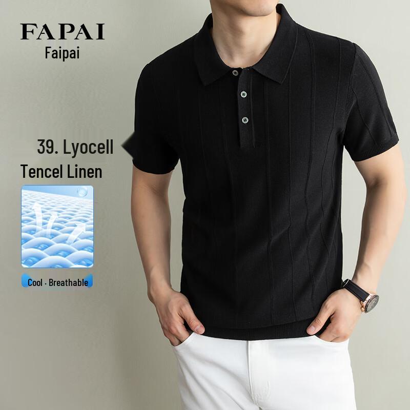 FAPAI Men s Tencel Linen Blend Polo Shirt 2XL