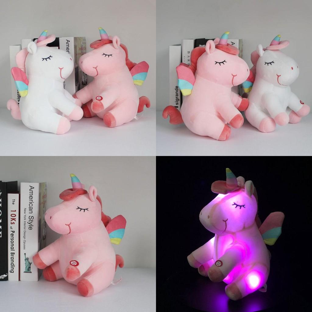 Light Rainbow Led Unicorn Fur Toy Cute Cartoon Girl Children Gifts Birthday