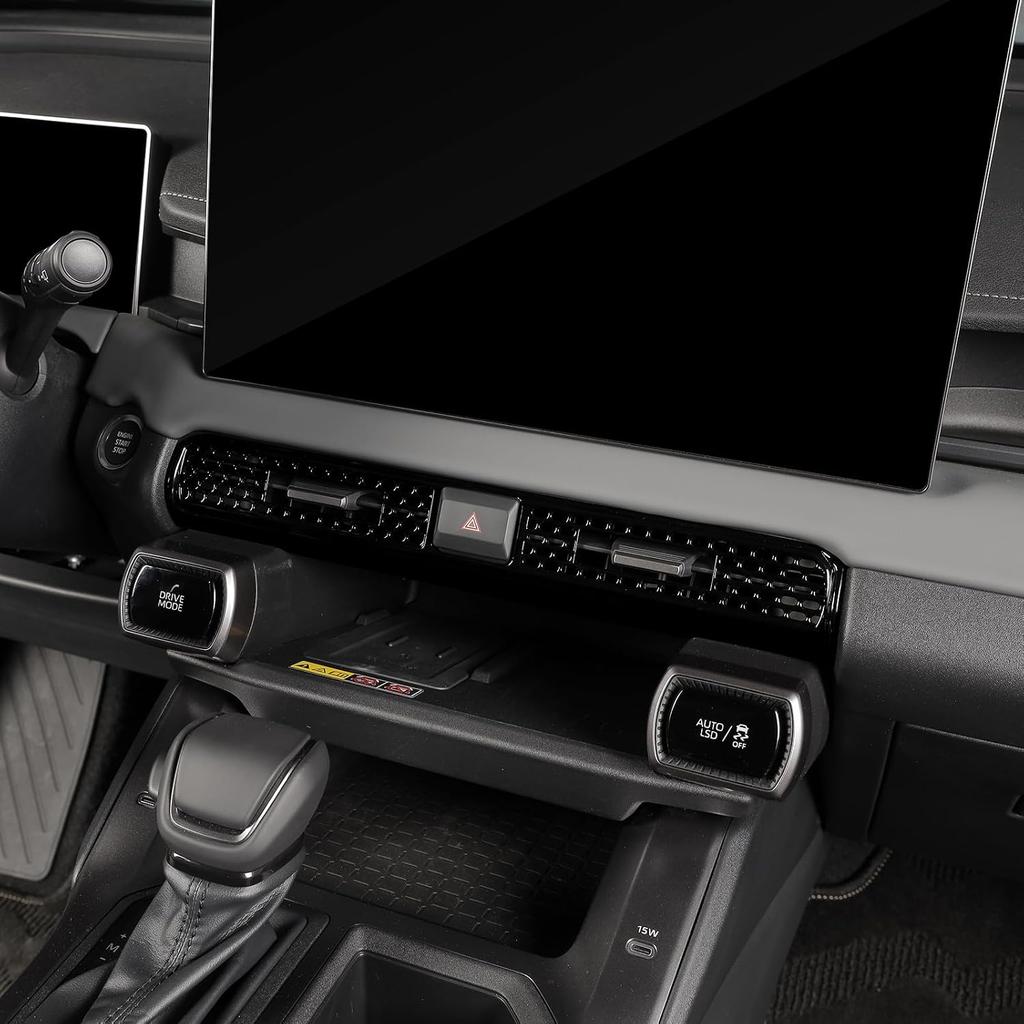 For 2026 Toyota RAV4 2PCS Center Console ABS Driving Control Panel Cover Decor Trim, 2026 RAV4 Hybrid&Plug-in Hybrid Interior Accessories-Carbon
