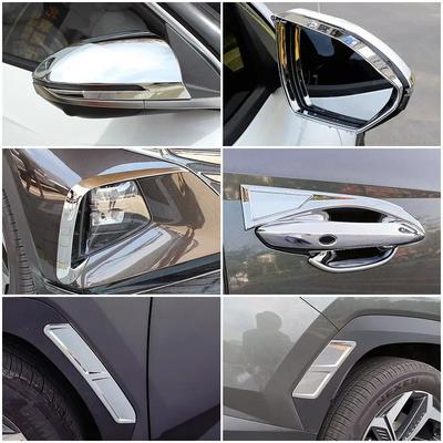 For Hyundai Tucson NX4    Exterior Accessories Chrome Door Handle Bowl Side Mirror Rearview Cover Wheel Eyebrow Trim
