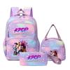 Girls' Group Printed Backpack, Teenage Girl Student Schoolbag, Children'S Large-Capacity Schoolbag Three-Piece Set
