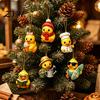 Interactive Holiday Morning Ritual Duck Advent Calendar, 24-Day Christmas Countdown Box with Cute Acrylic Toy Calendar Toy, Tree Hanging Decor,