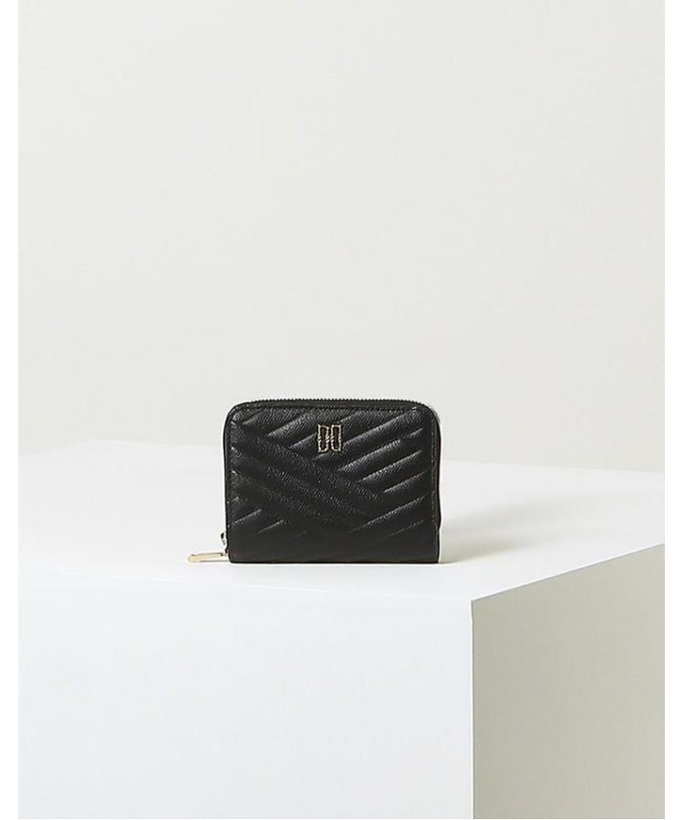 Daks Womens Accessories Black Carlyle Embossed Leather Gold Dd Zippered 2-Fold Wallet_Dcwa6E216Bk