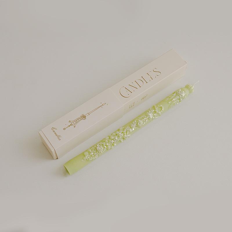 

1 шт. однотонные свадебные украшения, длинные стержневые свечи, длинная свеча для ресторана, романтический изысканный домашний аромат, декор стола, 5 цветов зелёный