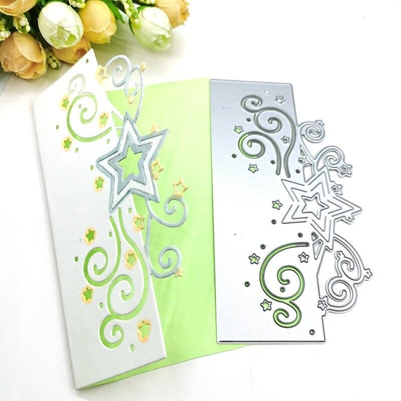 Scrapbooking DIY Cutting Dies Carbon Steel Embossing Cutting Dies Template Greeting Card Five Pointed Star Corner Box