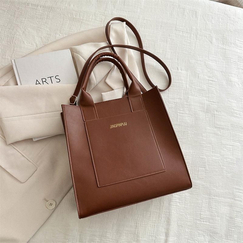 Stylish Large Capacity Casual 2024 New Simple Solid Color Tote Bag For Work And Everyday Use