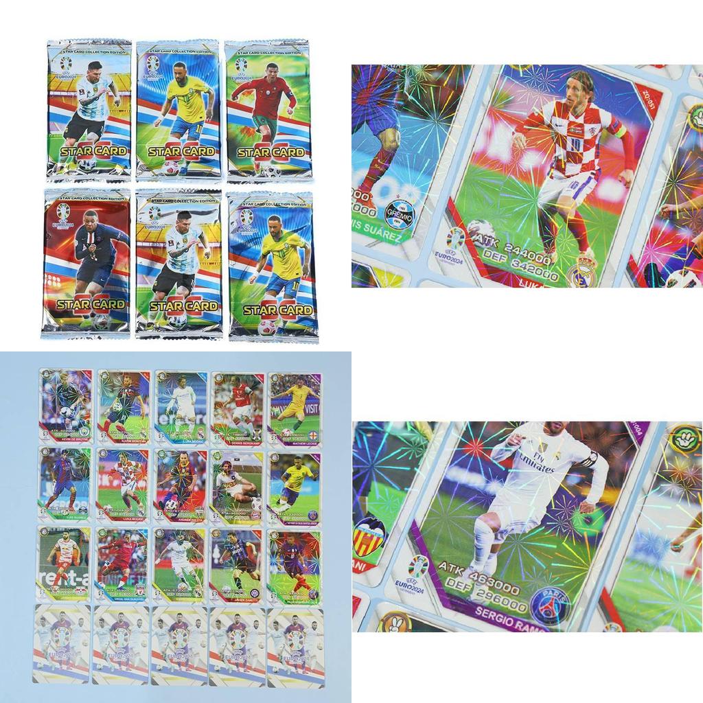 Cartas de Estrelas de Futebol Premium Copa Europeia Cristiano Ronaldo Neymar Messi Colecionável