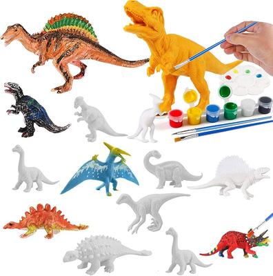 Kit de Pintura de Dinosaurios DIY sin Pintar 6/8 Piezas Figuras de Dinosaurio en Blanco para Manualidades Set de Pintura Educativo Montessori Creativo Graffiti
