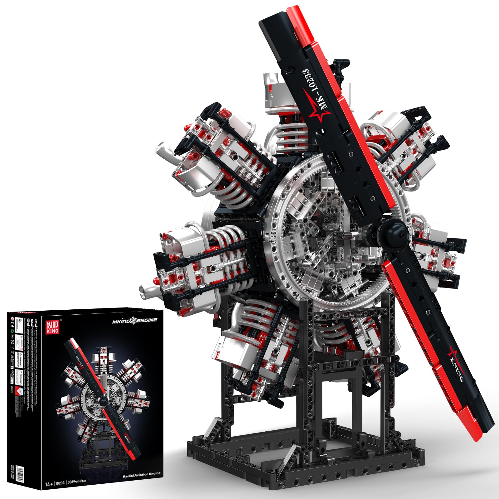 

Mould King 10233 Radial Aircraft Engine Model Block Kit (3089 Pieces) Build Your Own Aircraft Engine with this Assembly Toy for Adults and Kids,