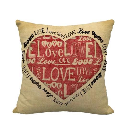 Pillow Case Comfortable Feeling Decorative Dustproof Stylish Love Cushion Cover Happy Valentine's Day Decoration for Bedroom