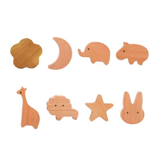 Wooden Wall Hook Lightweight Adhesive Hook with Natural Wood Grain Design Hook for Items Kids Schoolbags Hats Scarves