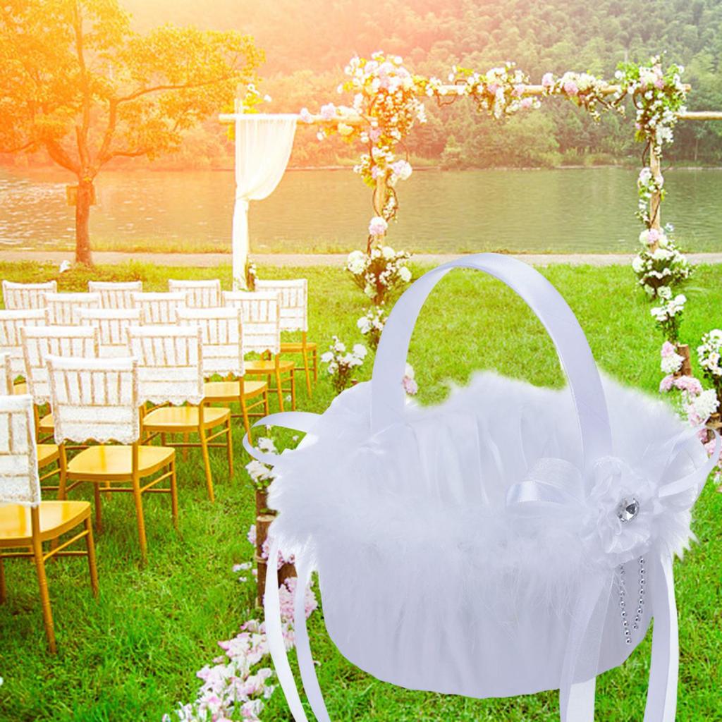 Flower Girl Baskets Decor Multipurpose Romantic Accs Background Props for Wedding