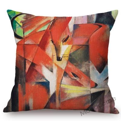 Expressionism Artwork Blue Horses Fox Cubism Animals Abstract Oil Painting Franz Marc Sofa Decorative Pillow Case Cushion Cover