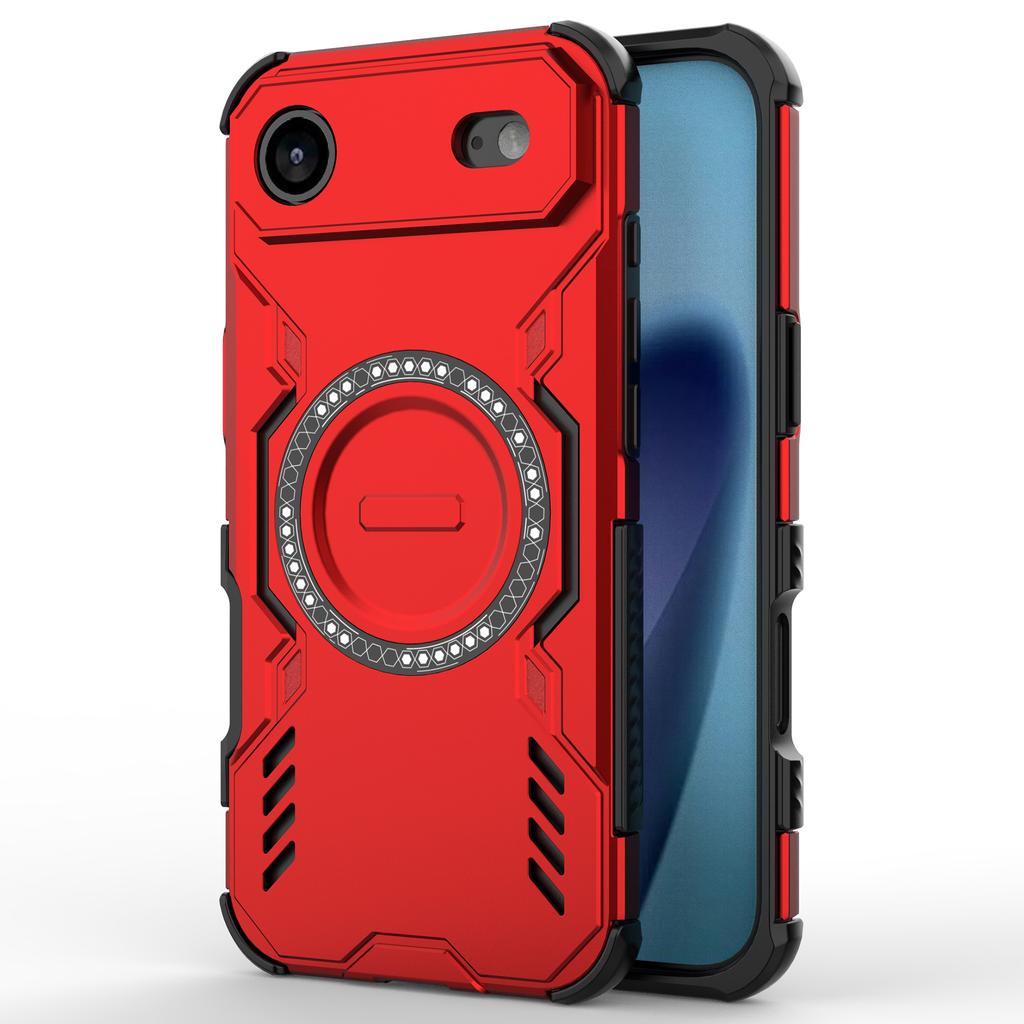 For iPhone 17 Air Magnetic Case Butterfly Armor Hollow Heat Dissipation PC+TPU Phone Cover