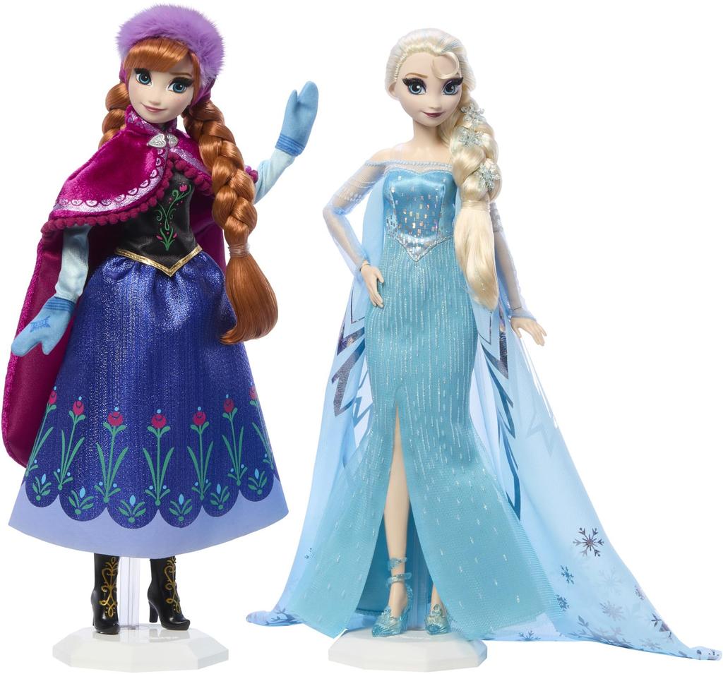 Mattel Disney Frozen Anna and Elsa Edition Celebrating 100 Years of Disney Frozen Movie Gift for Kids and HLX70 Collector's Wonders, Collectors,