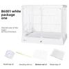 B6001 Elegant Large Bird Cage See Through Panoramic Glass Home Parrot Cage Tigers Peony Figures Window View Bird Accessories
