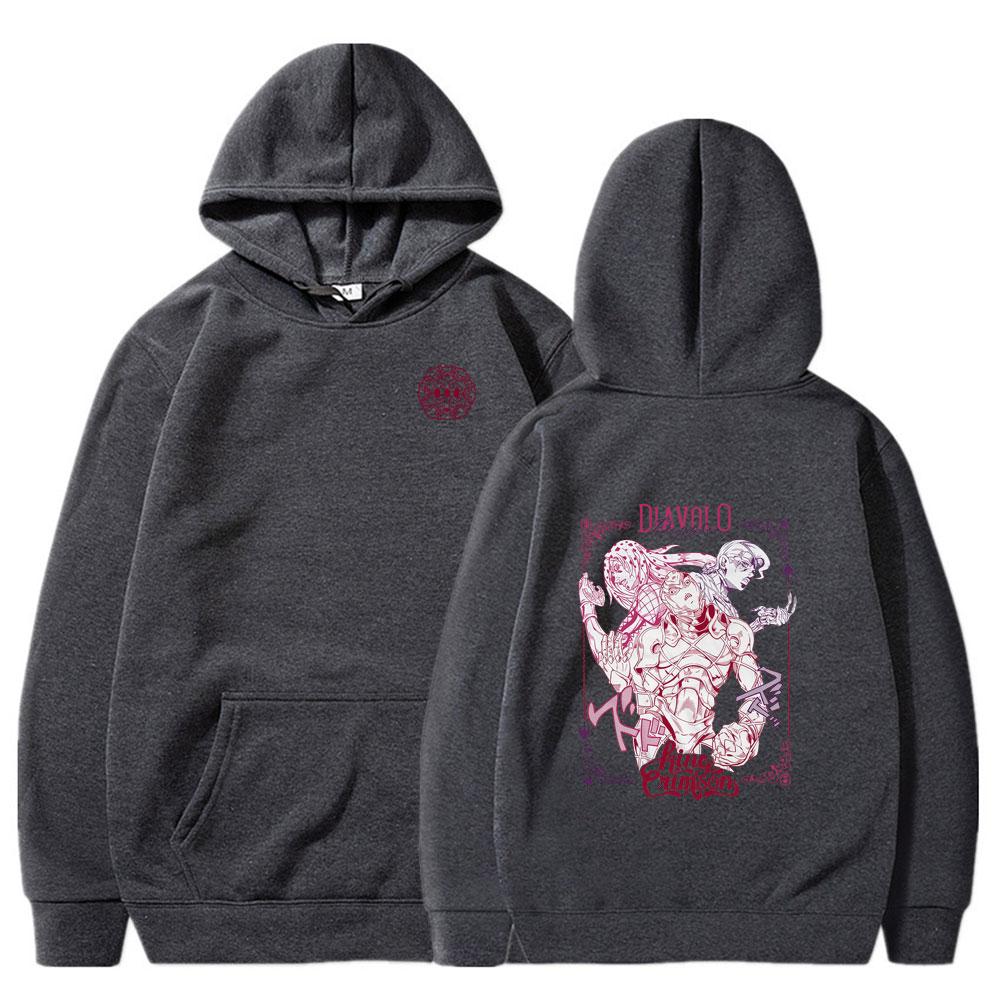 Anime JoJo Bizarre Adventure Hoodies Diavolo Doppio Manga Graphic Print Hoodie Men Women Summer Couple Strreetwears Winter Hoody