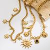 Korean Style Name Necklace Elegant Gold Plated Fine Jewelry Necklace Jewelry Sun Moon Pendant Diamond Necklace for Girls