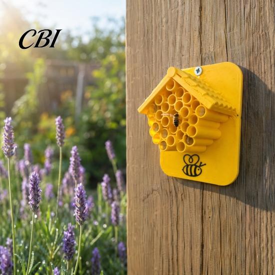 Small Bee House Yellow 2Pcs 3D Printed Houses, Honeycomb Hotels, Home Insect Habitat for Garden Attracts Pollinators to Your Garden, Hotel Outdoors