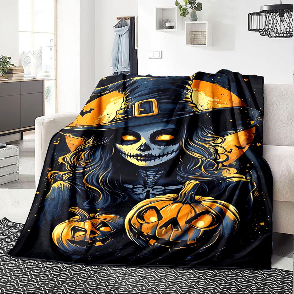 1pc Halloween, witch Throw Blanket Soft Flannel, Cozy All Season Polyester Perfect for Home, Office