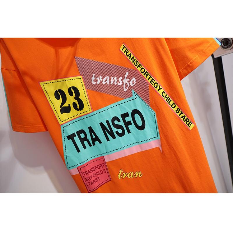 Women's Oversized Graphic Hoodie Short Sleeve Colorblock Letter Print Casual Loose Hooded T-Shirt