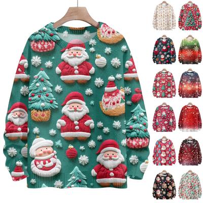 Christmas Sweatshirts For Women Knit Sweater Cute Shirt Fall Crewneck Pullover Tops