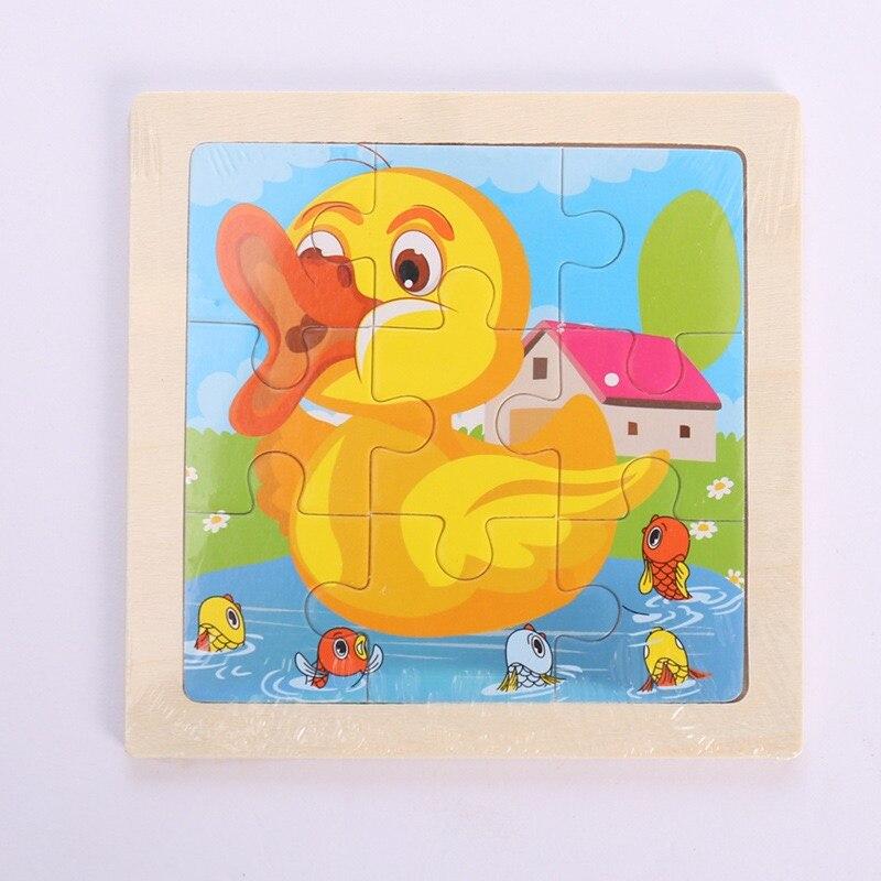 3pcs Puzzle Piece Wooden Children Cartoon Animal Pattern Puzzle Toy For Early Childhood Education 3-7 Years Old