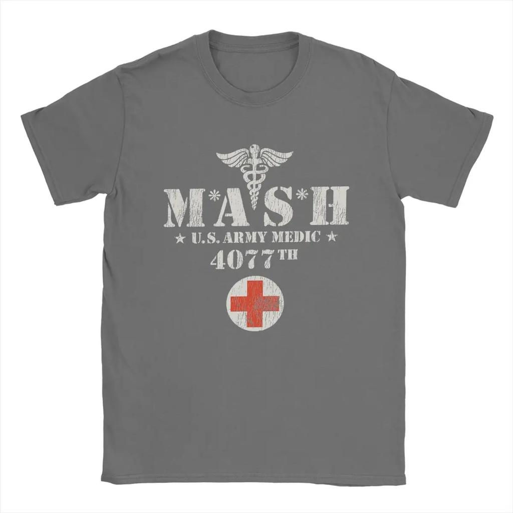 Novelty Mash 4077 TV Show T-Shirts Round Neck Pure Cotton T Shirt Short Sleeve Tee Shirt Gift Idea Clothing