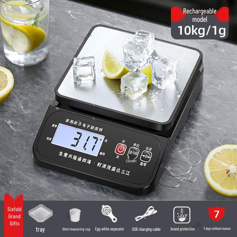 High-Precision Rechargeable Kitchen Scale - Small, Electronic, and Ideal for Home Cooking.