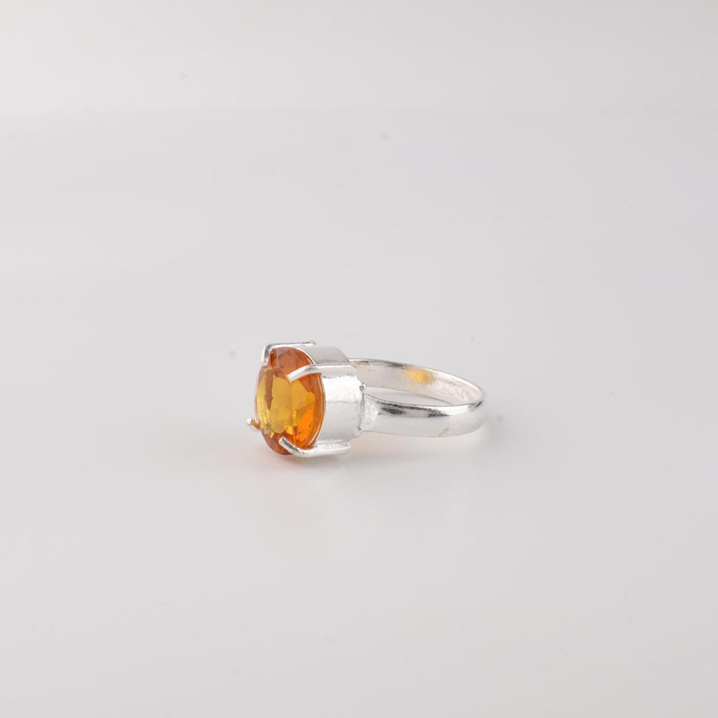Citrine Gemstone 925 Sterling Silver Handcrafted Women Ring For Engagement Gift RR-72-7
