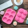 6 Löcher Rose Blume Handgemachte Seife Kerze Silikonform Herzform DIY Kuchen Schokolade Backwerkzeuge Eiswürfelform